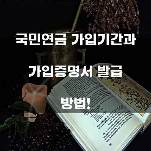 국민연금 가입기간과 가입증명서 발급 방법