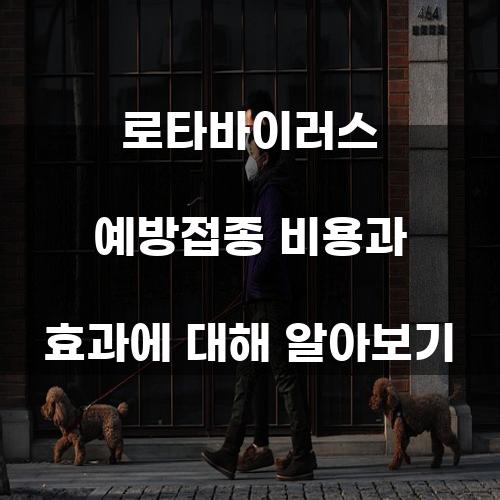 로타바이러스 예방접종: 비용과 효과