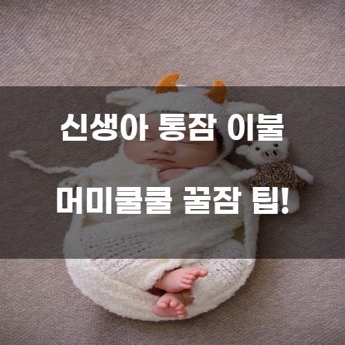 신생아 통잠 이불 머미쿨쿨 꿀잠 팁!