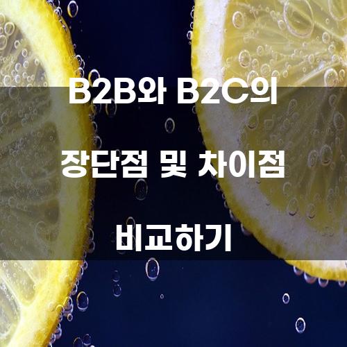 B2B와 B2C의 장단점 및 차이점 비교하기