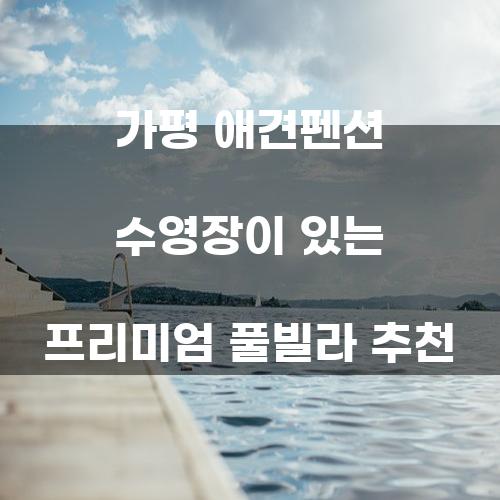 가평 애견펜션 수영장이 있는 프리미엄 풀빌라 추천