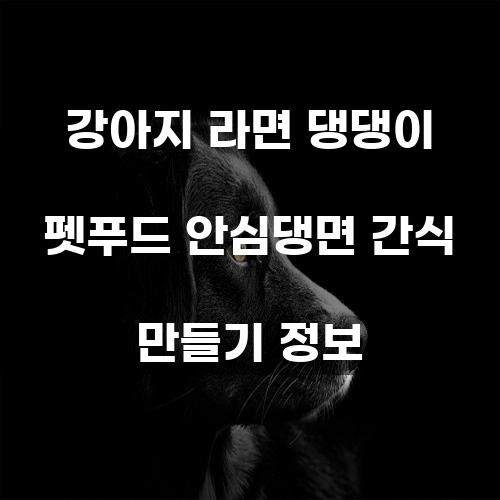 강아지 라면 댕댕이 펫푸드 안심댕면 간식 만들기 정보