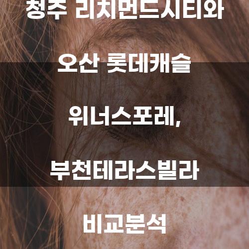 청주 리치먼드시티와 오산 롯데캐슬 위너스포레, 부천테라스빌라 비교분석