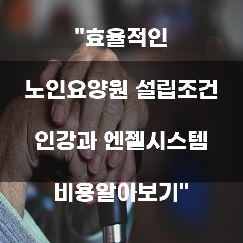 효율적인 노인요양원 설립조건 인강과 엔젤시스템 비용알아보기