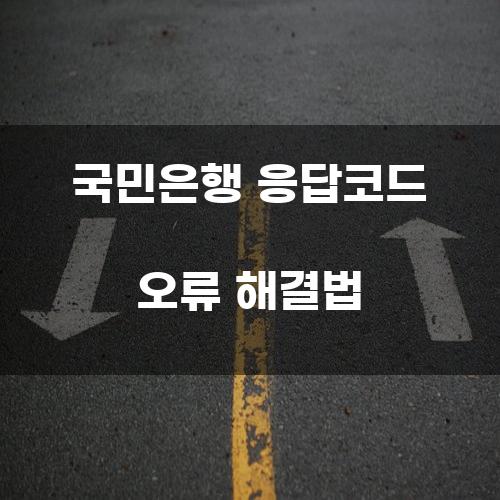 국민은행 응답코드 오류 해결법