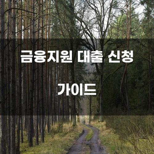 금융지원 대출 신청 가이드