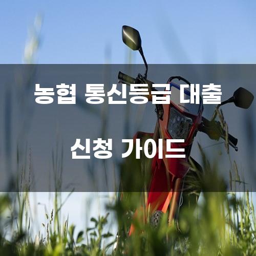 농협 통신등급 대출 신청 가이드