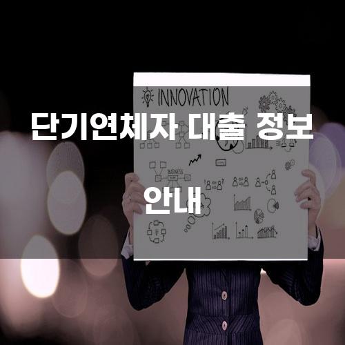 단기연체자 대출 정보 안내