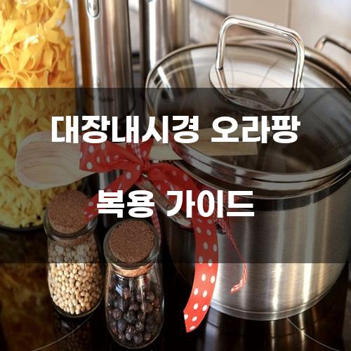 대장내시경 오라팡 복용 가이드