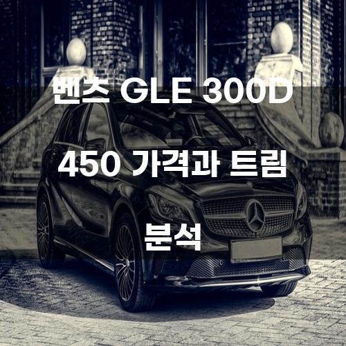 벤츠 GLE 300D 450 가격과 트림 분석