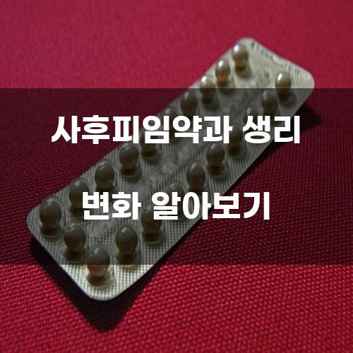 사후피임약과 생리 변화 알아보기