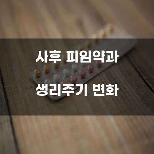 사후 피임약과 생리주기 변화