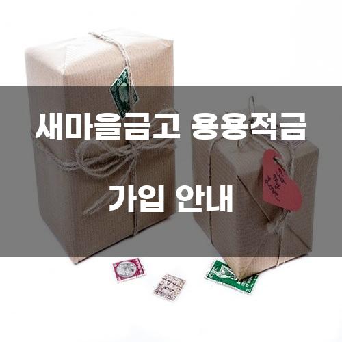새마을금고 용용적금 가입 안내