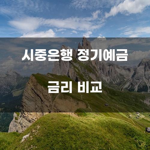 시중은행 정기예금 금리 비교