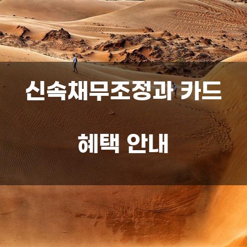 신속채무조정과 카드 혜택 안내
