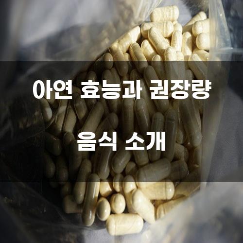 아연 효능과 권장량 음식 소개