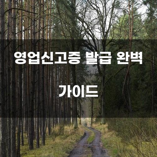 영업신고증 발급 완벽 가이드