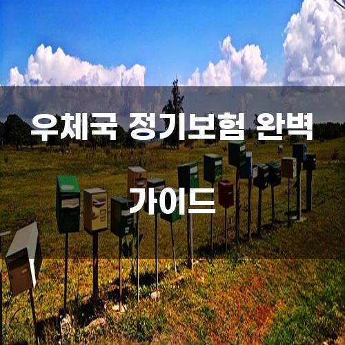 우체국 정기보험 완벽 가이드