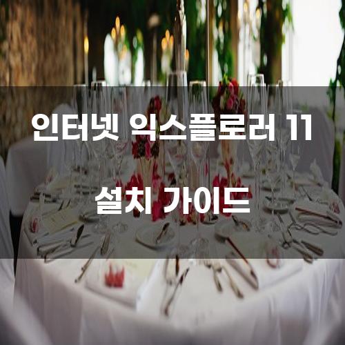 인터넷 익스플로러 11 설치 가이드
