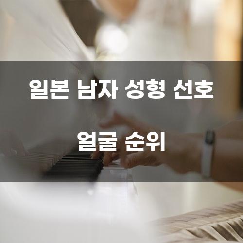 일본 남자 성형 선호 얼굴 순위