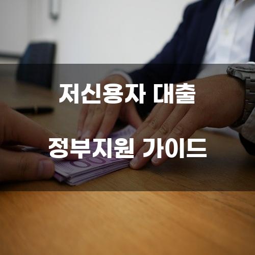 저신용자 대출 정부지원 가이드