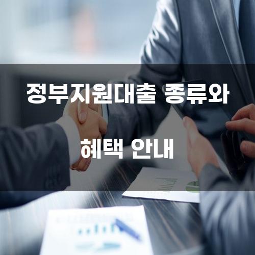 정부지원대출 종류와 혜택 안내