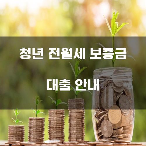 청년 전월세 보증금 대출 안내