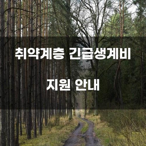 취약계층 긴급생계비 지원 안내