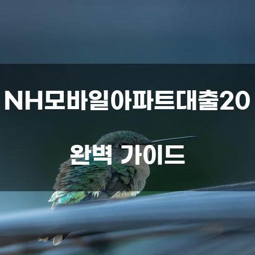 NH모바일아파트대출20 완벽 가이드