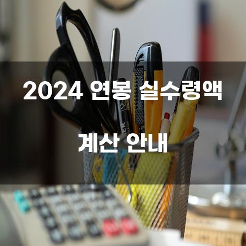 2024 연봉 실수령액 계산 안내