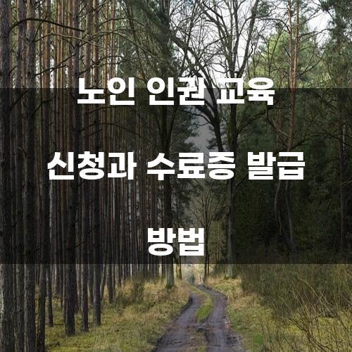 노인 인권 교육 신청과 수료증 발급 방법