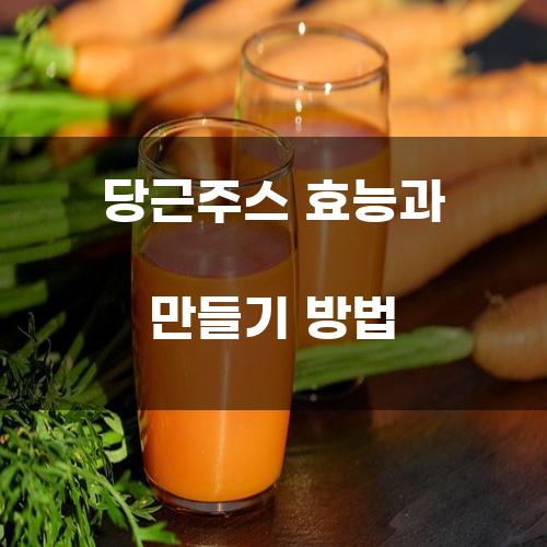 당근주스 효능과 만들기 방법