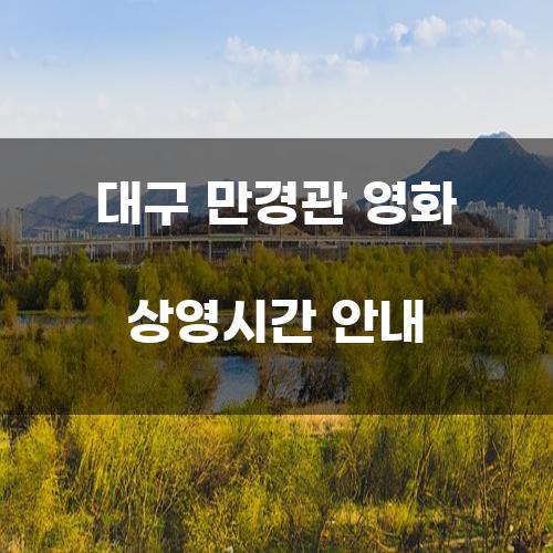 대구 만경관 영화 상영시간 안내
