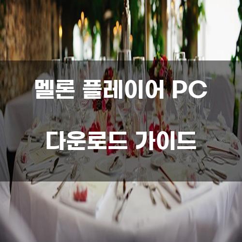 멜론 플레이어 PC 다운로드 가이드