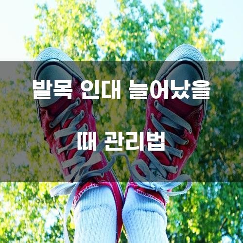 발목 인대 늘어났을 때 관리법