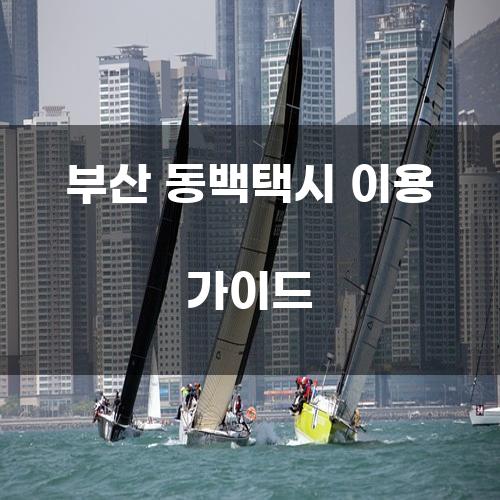 부산 동백택시 이용 가이드