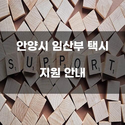 안양시 임산부 택시 지원 안내