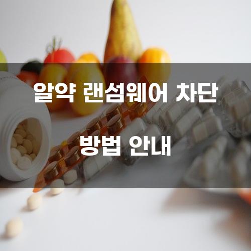 알약 랜섬웨어 차단 방법 안내