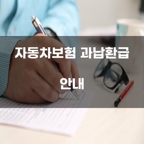자동차보험 과납환급 안내