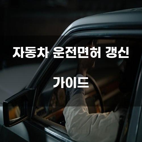 자동차 운전면허 갱신 가이드