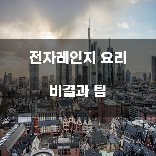 전자레인지 요리 비결과 팁