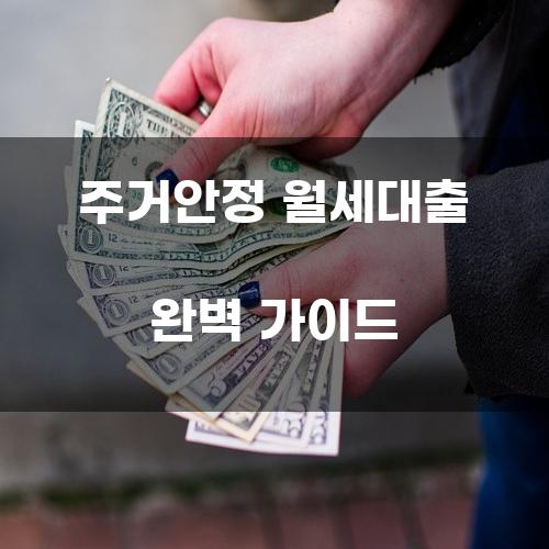 주거안정 월세대출 완벽 가이드