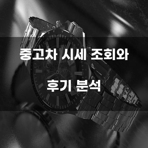 중고차 시세 조회와 후기 분석