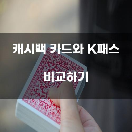 캐시백 카드와 K패스 비교하기