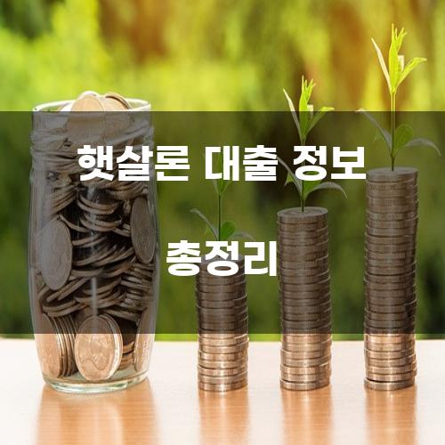 햇살론 대출 정보 총정리