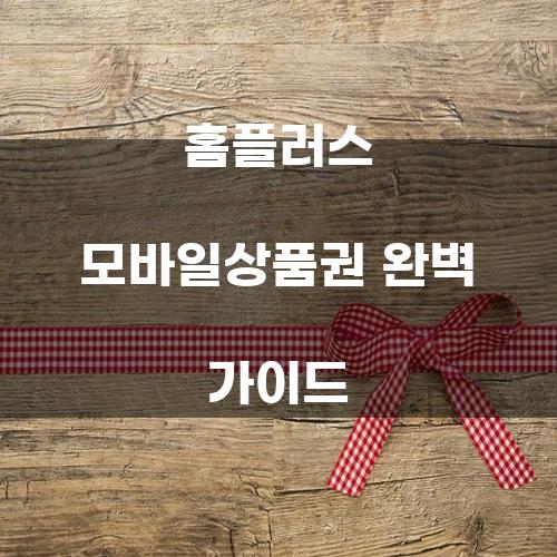 홈플러스 모바일상품권 완벽 가이드